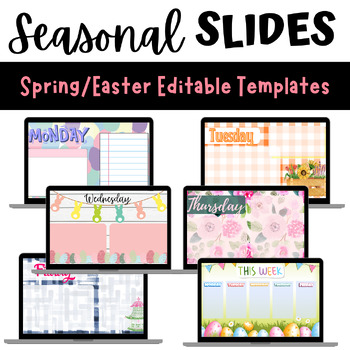 Preview of Spring Easter Daily Weekly Google Slides Agenda Editable