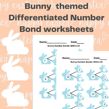 Preview of Spring/Easter Differentiated Math: Bunny Number Bonds