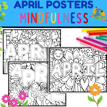 Preview of Spring,Earthday,April Mindfulness Coloring Sheets BUNDLE