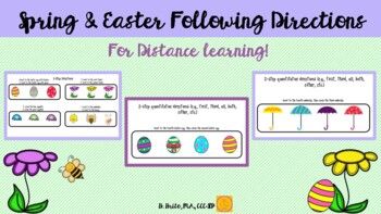 Preview of Spring & Easter Following Directions for Distance Learning