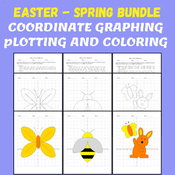 Preview of Spring & Easter Graphing Coordinates - Plotting Drawing And Coloring Pages