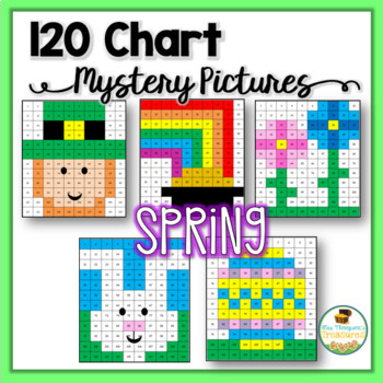 Preview of Spring Easter Math 120 Chart Mystery Pictures