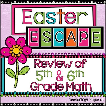 Preview of Spring/Easter Math Escape Room Review Activity