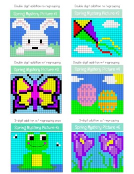 Easter Coding Worksheets Egg Basket Picture Reveal Pixel Art