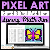 Spring / Easter Math Pixel Art for Google Sheets™ 2 & 3 Di