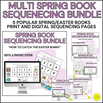 Preview of Spring/Easter Multi Book Companion Bundle, Printable & Digital, Narrative Retell
