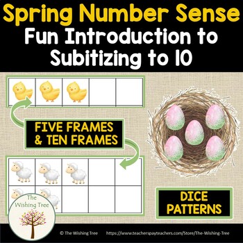 Preview of Spring Easter Number Sense Intro to Subitizing to 10 | 10 Frames | Number Talks