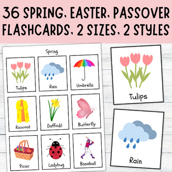 Preview of Spring Easter Passover Vocabulary Flashcards | Memory Game for Autism