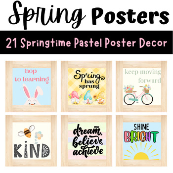 Preview of Spring Easter Pastel Classroom Decor Posters