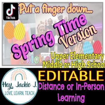 Preview of Spring Easter "Put a Finger Down" TikTok Game Virtual Distance Editable Google