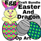 Spring Easter Rabbit, Dragon Egg Bundle. Op Art Mindfulnes