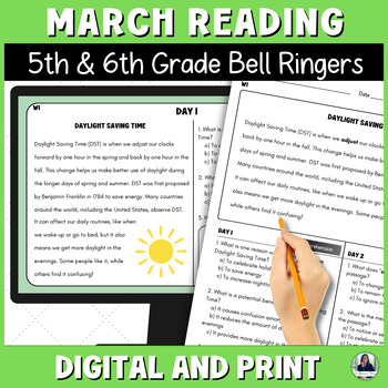 Preview of Spring & Easter Reading Bell Ringers for Middle School ELA/ESL for 5th and 6th