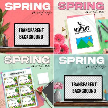 Spring Easter Realistic Mockups Movable Elements and Ready to Go Scenes ...