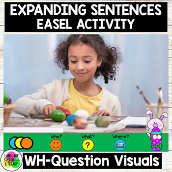 Preview of Spring, Easter Speech Therapy, Picture Scenes for Speech Therapy, WH Questions
