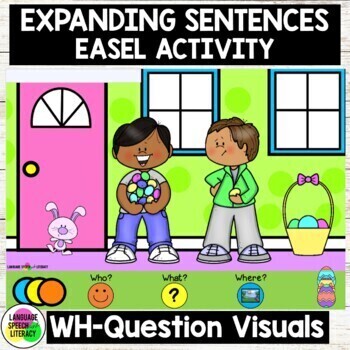 Preview of Spring, Easter,  Speech Therapy, Picture Scenes for Speech Therapy, WH Questions