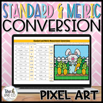 Preview of Spring/Easter Standard & Metric Conversions Pixel Art