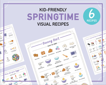 Preview of Spring/Easter Visual Recipe Pages For Kids