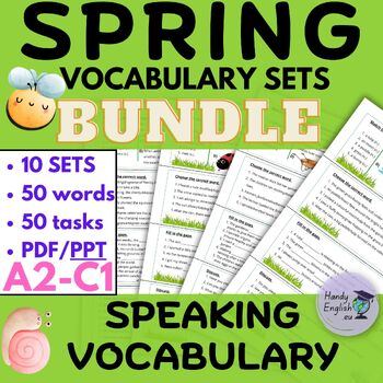 Preview of Spring Easter Vocabulary A2-C1 ESL Speaking task cards worksheets
