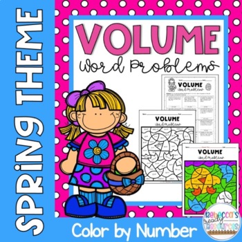 Preview of Spring Easter Volume Word Problems Color by Number 