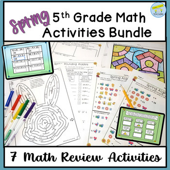Preview of Spring & Easter Worksheets & Activities for 5th Grade Math Review