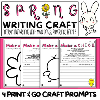 Preview of Spring/ Easter Writing Craft | Informative Writing with Main Idea & Details
