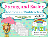 Spring, Easter and April Addition and Subtraction with pic