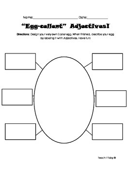 Preview of Spring /Easter egg Adjectives Worksheet