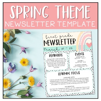 Preview of Spring Editable Classroom Newsletter | March April