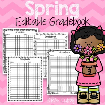 Preview of Spring Editable Grade Book Sheets