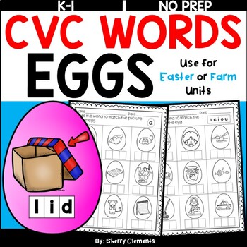Preview of Easter CVC Words | Eggs | Spring | Farm | Worksheets | Write the Word