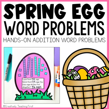 Preview of Spring Easter Egg Math Craft Addition Word Problems | Easter Craft