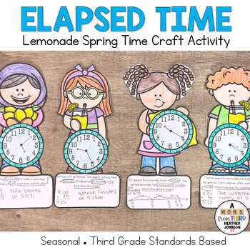 Preview of Spring Elapsed Time Problem Solving Craft Lemonade Stand
