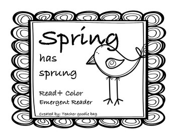 Preview of Spring Emergent Reader Book {Read and Color}