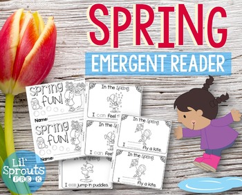 Preview of Spring Emergent Reader | Spring Mini Book for Preschool, PreK, Kindergarten