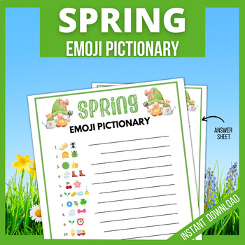 Spring Emoji Pictionary, Spring No Prep Game, with Answer sheet by ...