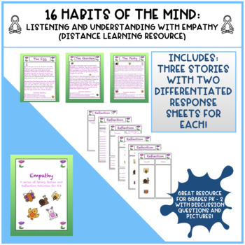 Preview of 16 Habits of the Mind: Empathy | Short Stories + Reflection Worksheets