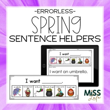 Preview of Spring Errorless Sentence Helpers - Printable and Digital