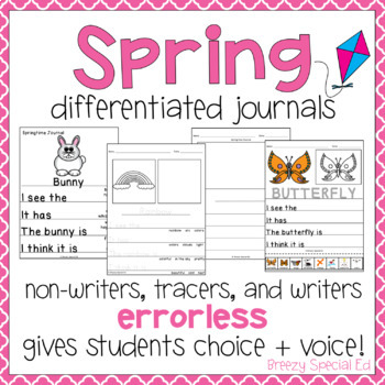 Preview of Spring Errorless and Differentiated Journal Writing for Special Education