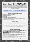 Spring Escape Room: Math "Addition"