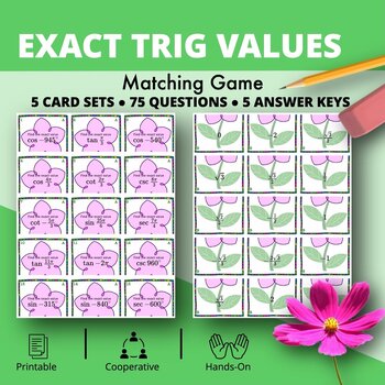Preview of Spring: Exact Trig Values Matching Games