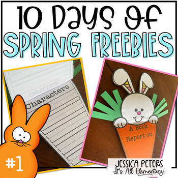 Preview of Spring Book Report Project Ideas | Bunny and Carrot Book Report Template FREEBIE