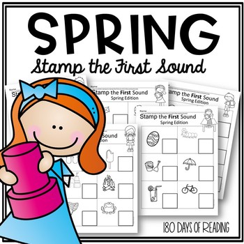 Preview of Spring First Sound Fluency Beginning Sounds Worksheets Phonemic Awareness Phonic