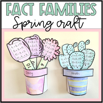 Preview of Spring Flowers Fact Families Craft and Bulletin Board Addition Multiplication