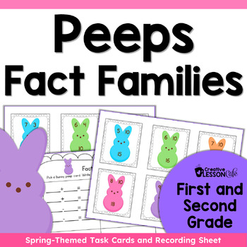 Preview of Spring Math Fact Families Fluency Activity | Peeps First Grade Math Centers