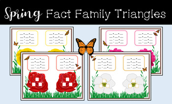 Preview of Spring Fact Family Triangles