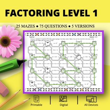 Preview of Spring: Factoring Level 1 Maze Activity
