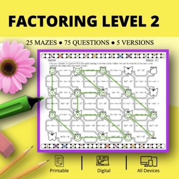 Preview of Spring: Factoring Level 2 Maze Activity