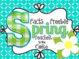 Spring Facts Freebie: Math Facts, Springtime Facts, and Wr