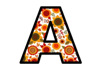 Preview of Spring Fall Flowers Bulletin Board Letters, Classroom Décor, Alphabet