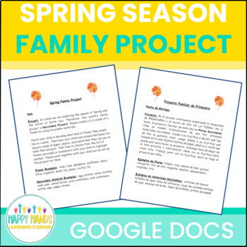 Preview of Spring Family Project in English and Spanish